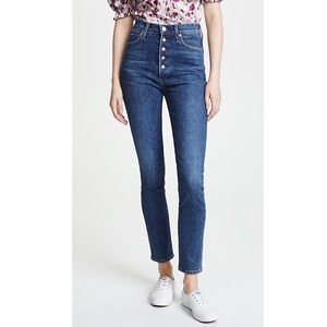 Citizens of Humanity Olivia High Rise Slim Ankle Exposed Fly Jeans in Circa